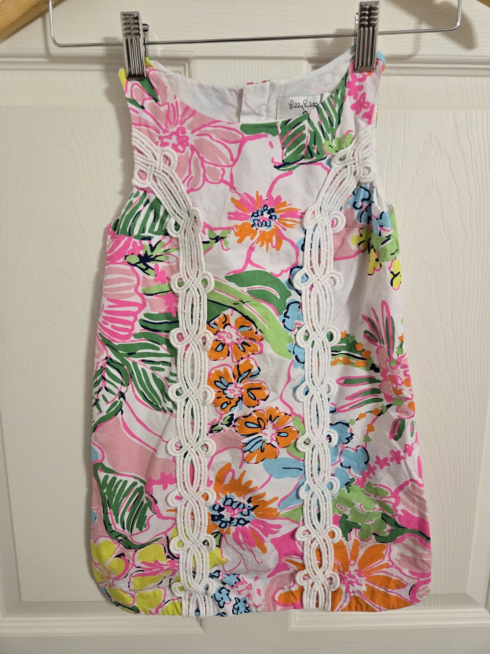 Lilly Pulitzer Girls' Pink Floral nosey Posey Dress Size XS 4/5